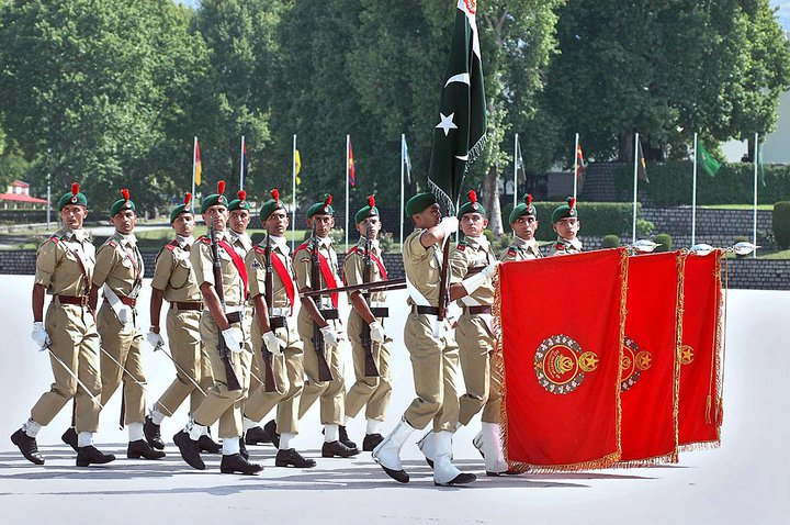 SOLDIERS DURING PASSING OUT PARADE IN PMA KAKUL