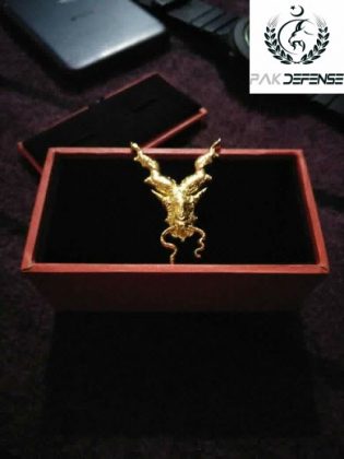 3D Markhor Bronze Lapel Pin PAKDEFENSE