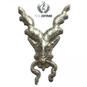 3D Markhor Silver Siaching Frosted Lapel Pin Main Pic