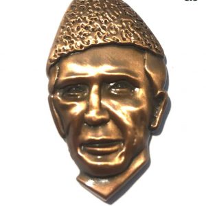 QUAID E AZAM 3D LAPEL PIN BRONZE MAIN PIC