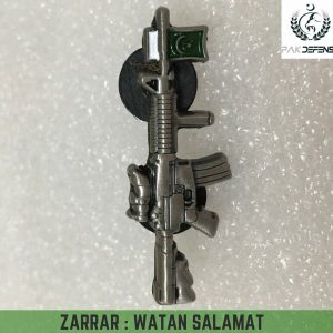 Zarrar Watan Salamat 3D Lapel Pin Silver Color
