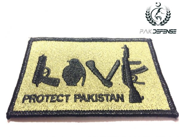 LOVE PROTECT PAKISTAN Silk Embroidery Patch in PAKISTAN