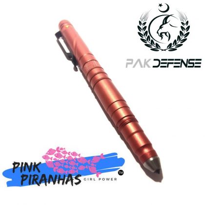 Khaulah Pink Piranhas Aluminum Tactical Pen Orange
