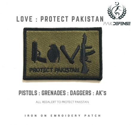 LOVE PROTECT PAKISTAN Silk Embroidery Patch