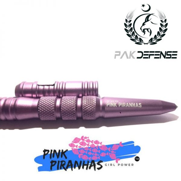 PAK DEFENSE Hatice Pink Piranhas Aluminum Tactical Pen