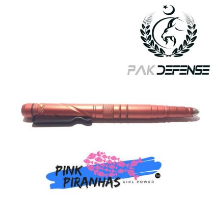 PAKDEFENSE Khaulah Pink Piranhas Aluminum Tactical Pen Orange