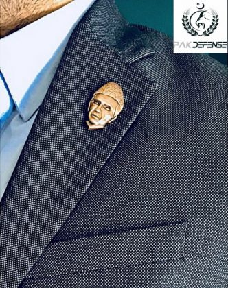 PAK QUAID E AZAM 3D Sculpure Lapel Pin Bronze