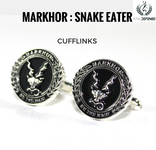 PAKDEFENSE Markhor Snaker Eater Black Cufflinks