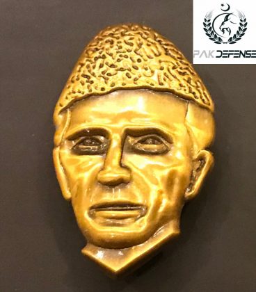 QUAID E AZAM Matt Golden 3D Lapel Pin - Copy