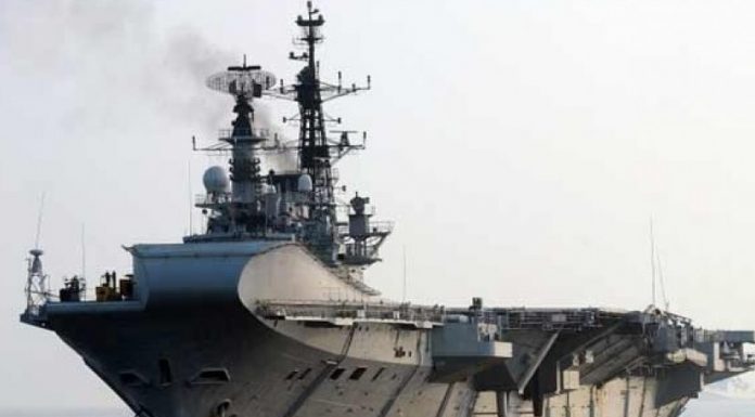 indian aircraft carrier fire