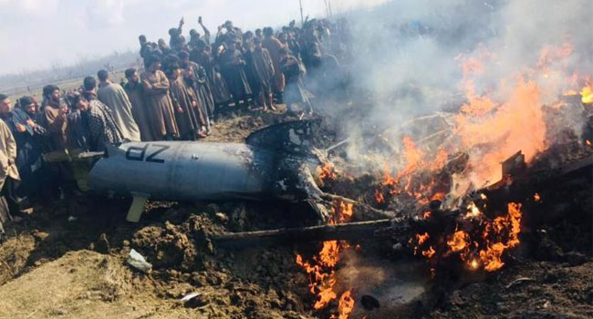 People are celebrating the downing of indian Airplane in PAKISTAN's Administered KASHMIR