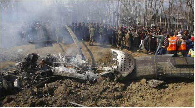 People gathered at the crashed Site of indian Mi-17 on Surprise Day