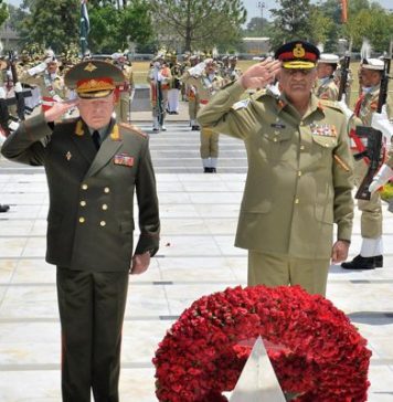 Russian General Laid Floral Wreath at Yaadgar-e-Shuhda