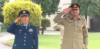 CHINESE General Xu Qiliang meets COAS Gen Bajwa at GHQ