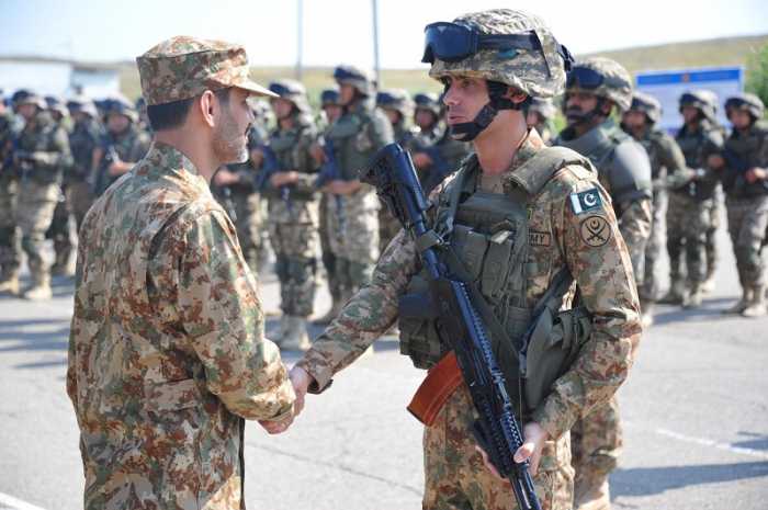 soldiers in PAKISTAN KAZAKH DOSTARYM 2019 EXERCISE