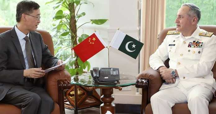PAKISTAN NAVAL CHIEF Admiral Zaffar Mahmood Abbasi and Chinese Ambassador Meets