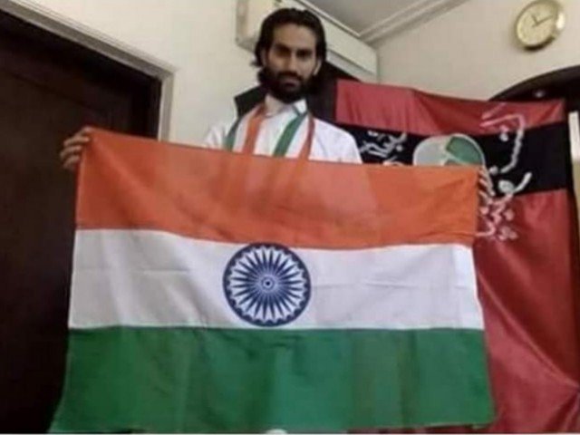 filthy and swine umar dawar with filthy indian flag
