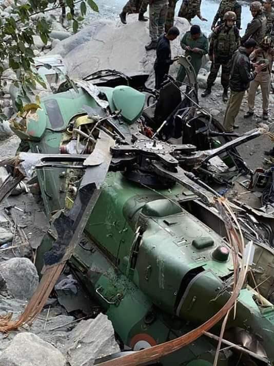 Crashed indian helicopter