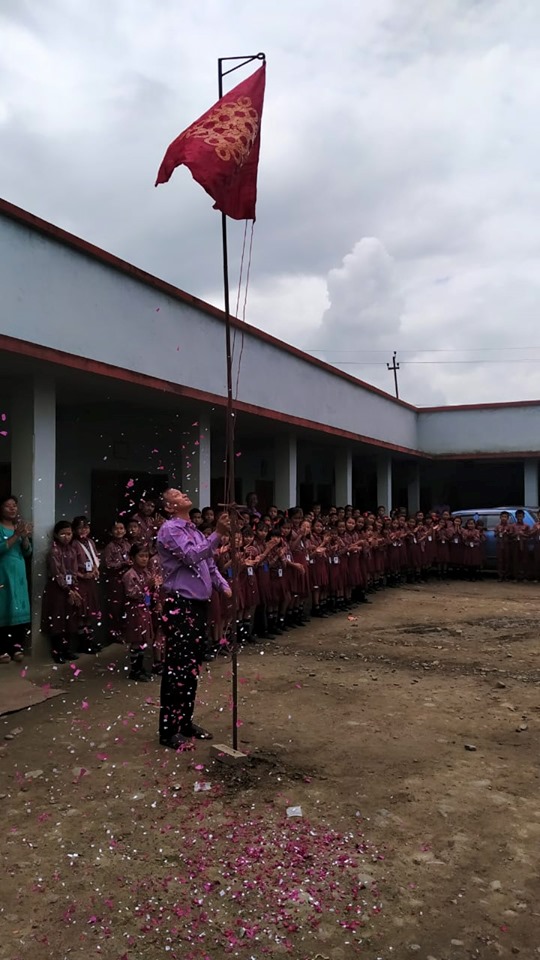 Manipur Flag Hoisting in School