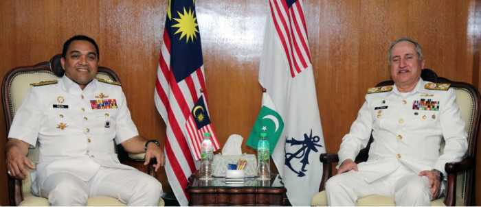 PAK NAVAL CHIEF Admiral Abbasi with Chief of Royal Malaysian Navy Admiral Tan Sri Mohd Reza Bin Mohd Sany