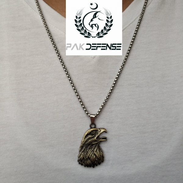 PAKDEFENSE Antique Golden 3D Eagle Locket