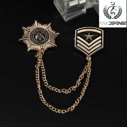 PAKDEFENSE Retro Star Shield Army Chain Brooch