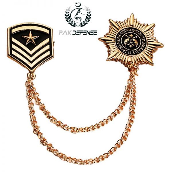 Retro Star Shield Army Chain Brooch