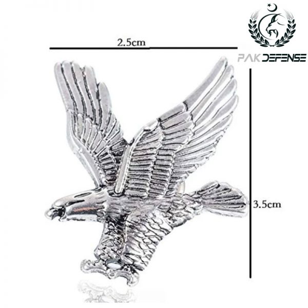 Silver Retro Shaheen Flying 3D Lapel Pin PAKDEFENSE