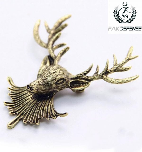 Antique Golden Deer Head 3D Lapel Pin