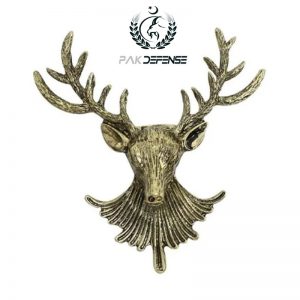 Antique Golden Deer Head 3D Lapel Pin in PAKISTAN
