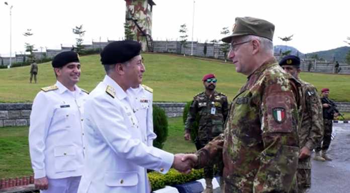 Chairman EU Military Committee General Claudio Graziano visited Naval Headquarters Islamabad