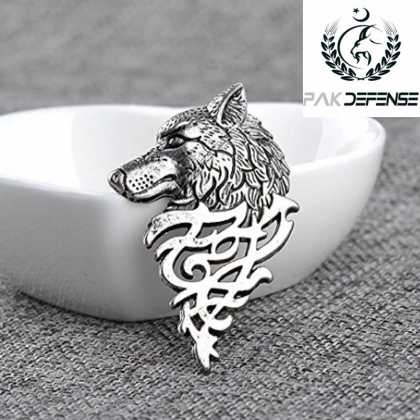 Ghazi Ertugrul Antique Silver Wolf 3D Lapel Pin