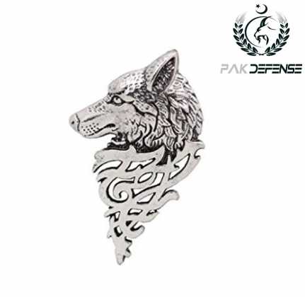 Ghazi Ertugrul Antique Silver Wolf 3D Lapel Pin in PAKISTAN