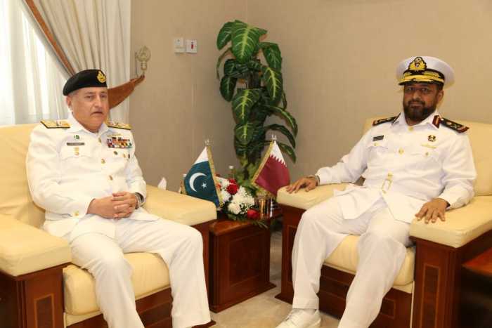 PAKISTAN NAVAL CHIEF Official Visit to Qatar Meets Commander Qatar Emiri Naval Forces