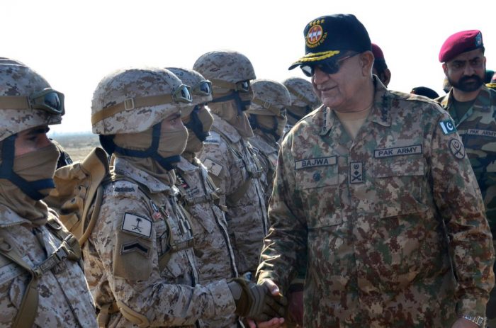 COAS General Bajwa meeting Contingent of Saudi Royal Land Forces During Trans-Frontier Operations Exercise