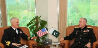 Commander US NAVCENT calls on PAKISTAN NAVAL CHIEF Admiral Zaffar Mahmood Abbasi