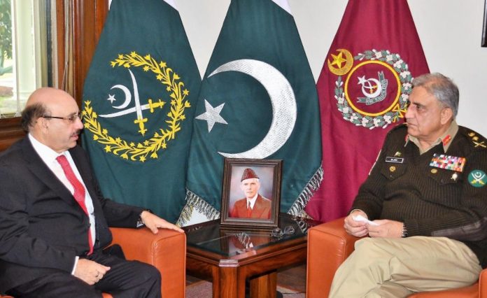 COAS General Qamar Ahmed Bajwa meets President AJK Sardar Masood Khan