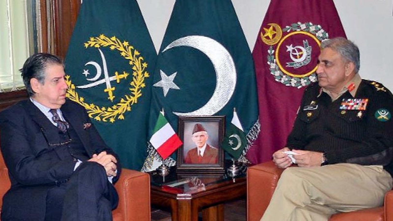 Italian Ambassador Paid Farewell Call To COAS General Qamar Ahmed Bajwa