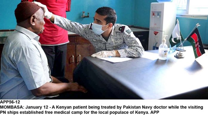 Kenyan Patient treated by Team of PAKISTAN NAVY Doctors and Paramedics at Mombasa Kenya