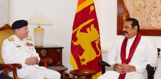 PAKISTAN NAVAL CHIEF Admiral Zaffar Mahmood Abbasi meeting with Sri Lankan Prime Minister Mahinda Rajapaksa During Offcial Visit to Sri Lanka