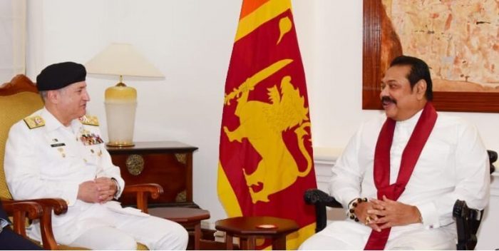PAKISTAN NAVAL CHIEF Admiral Zaffar Mahmood Abbasi meeting with Sri Lankan Prime Minister Mahinda Rajapaksa During Offcial Visit to Sri Lanka