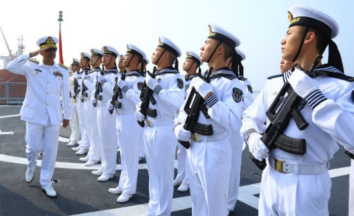 PLA (N) Sailors during PAKISTAN And CHINA Kicks-off Joint Bilateral Naval Exercise Sea Guardians-2020