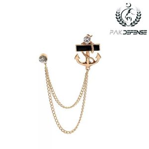 Anchor Chain 3D Lapel Pin Golden