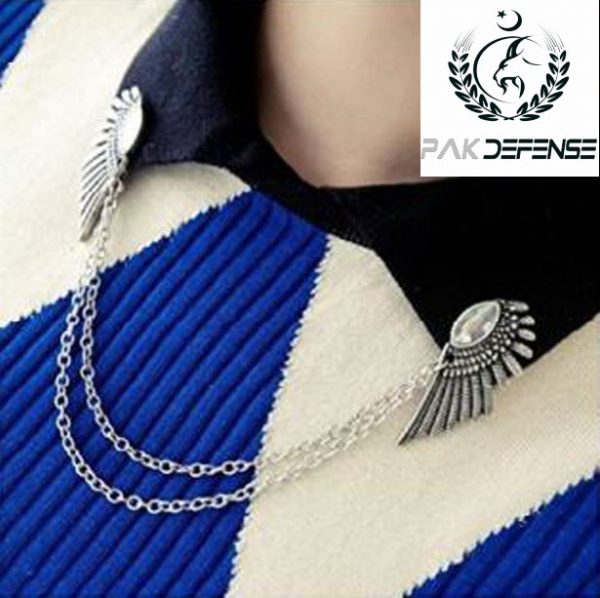 Angel Wings 3D Collar Pin Silver in PAKISTAN