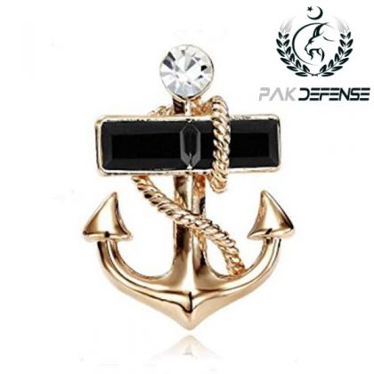 Black Crystal Anchor 3D Lapel Pin