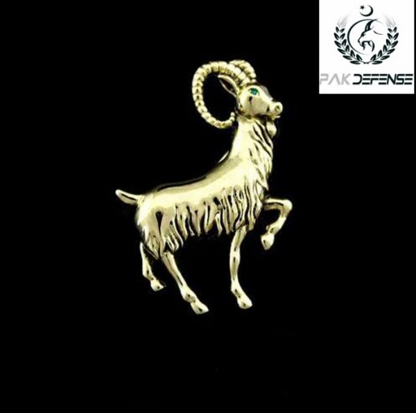 Complete Markhor Antique Golden 3D Lapel Pin