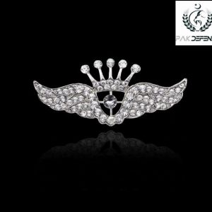 PAK DEFENSE Silver Crown Wings 3D Lapel Pin