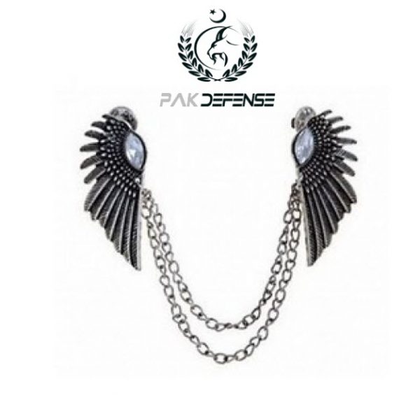 PAKDEFENSE Angel Wings 3D Collar Pin Golden