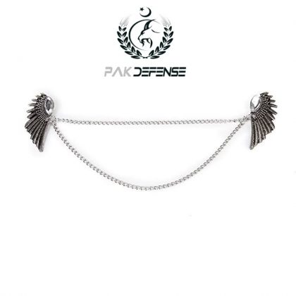 PAKDEFENSE Angel Wings 3D Collar Pin Silver