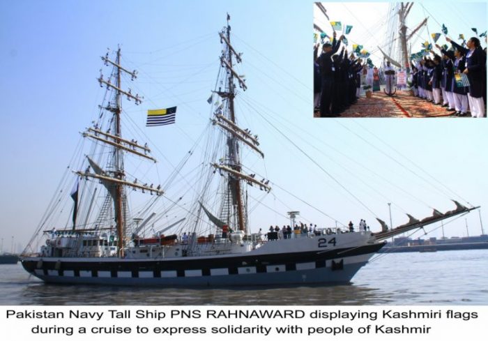 PAKISTAN NAVY Tall Ship PNS RAHNAWARD Conducts Cruise For Kashmir Cause